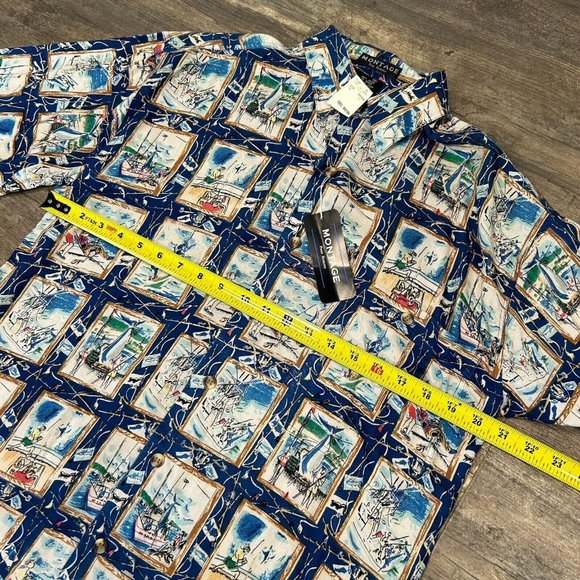 Vintage MONTAGE Pour Homme Button Front Shirt All Over Print Men Size Small NWT - Picture 6 of 7
